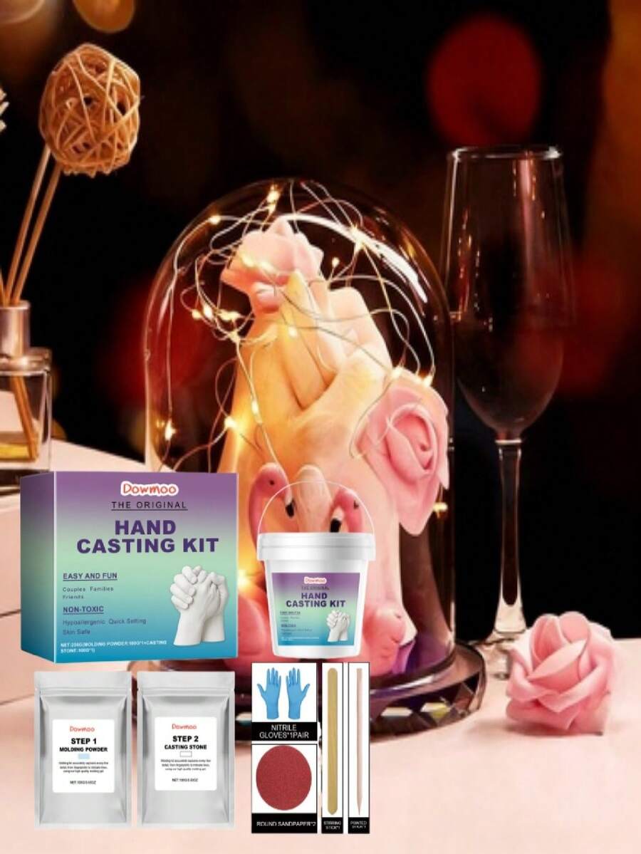 Hand Mold DIY Kit, Clone Powder 3D Hand Model Powder Hand Print DIY Souvenir Hand Mold Set
