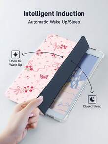 Ayotu Cherry Bow Floral Pattern Tablet Case And Kindle E-Book Case, Compatible With 10th Generation, 11/Air 4th/Air 7th/9.7 Inches, Compatible With Samsung Galaxy Tab A9 Plus, Kindle (11th Generation -2024 Version) (6 Inches) Kindle Paperwhite 12th Gen 2024, It's A Great Holiday Gift With Stylish And Simple Patterns. - Multicolor - View 5