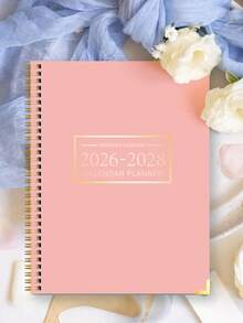 Trees 2026-2028年月度计划日历，2026年1月至2028年12月日历本，月度/周计划日志，带日历视图，适用于学校笔记和办公用品的月度计划本 - 每月計畫本-粉紅色 - 查看 2