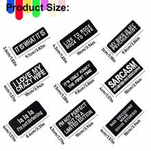 9pcs Embroidered Patch Iron On Black White Letters, Sew On DIY Clothing Patches For Jacket Backpack Hat Denim, Washable Reusable Slogan Patches Set - F - View 4