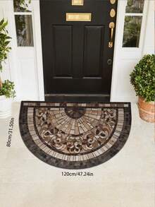 1 tấm thảm cửa hình bán nguyệt - Thảm cửa hình bán nguyệt họa tiết hoa Mandala phong cách Bohemian, thảm trải sàn trong nhà/ngoài trời, thảm cửa hình sỏi 2D nhiều màu sắc (be/nâu/xám/đen/trắng), thảm cửa trước, thảm sân hiên, trang trí nhà cửa - Dễ vệ sinh, họa tiết hoa, cấu trúc chắc chắn, thảm trang trí, trang trí trong nhà - Nhiều màu - Xem 12