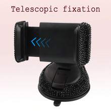 1pc Rhinestone Decor Car Phone Holder, Durable & Fashionable, 360 Degree Rotation, Suction Cup Dashboard Mount - A - View 12