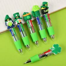 10pcs/Set Random Lucky Shape 4-Color Retractable Ballpoint Pens | Perfect Gift For Valentine's Day/Wedding Season/Party Supplies, Essential For Office/School, Women's Birthday/Valentine's Day - Multicolor - View 3