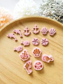 Ocean Animal Clay Cutters Kit, Dolphin Whale Shell Shape Clay Cutters For DIY Earring Jewelry Pendant Making, Polymer Clay Cutting Tools, No Power Supply Needed - Ocean Animal Clay Cutters - View 1