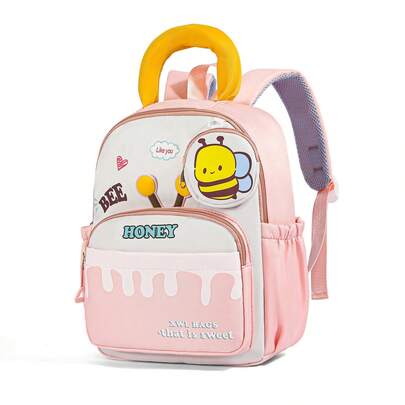 Preschool Girls Bee Backpack, Lightweight Reduced Burden Ergonomic Backpack, Fashionable Cartoon Cute Backpack For Children 3-6 Years Old, Back To School Season