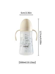 1pc Baby Panda, Dinosaur, Elephant, Rabbit Milk Bottle With Silicone Nipple And Handle, Anti-Drop, Suitable For Babies - Multicolor - View 15