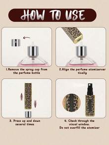 1pc 5ml Leopard Print Square Perfume Refillable Bottle, Portable Travel Perfume Bottle With Bottom Filling, Refillable Leopard Print Square Perfume Travel Bottle, 5ml Bottom Refillable Textured Decant Bottle - Multicolor - View 5