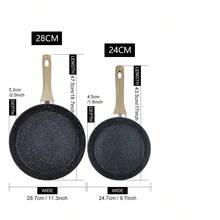 ABKOK 1pc/3pcs Non-Stick Frying Pan Set, 7.4"/9.7"/11.3" Kitchen Cookware, With Induction Easy-Clean Surface, Suitable For Gas, Electric, Ceramic Stove - Black - View 13