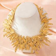 1pc Glamorous Versatile Exaggerated Luxury Metal Choker Necklace For Women - Yellow Gold - View 3