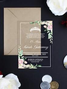 定制亚克力婚礼邀请函:永生花日期、亚克力婚礼邀请函、托斯卡纳风格婚礼邀请函、磨砂婚礼邀请函、满天星亚克力婚礼邀请函:优雅简约设计。情人节婚礼配饰、个性化新娘礼物、定制礼物、婚礼亚克力婚礼邀请函、定制亚克力婚礼邀请函、永恒之爱 - 彩色 - 查看 25