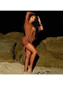 New Women's Mesh Swinging Neck  Long-Sleeved Backless A-Word Short-Sleeved Dress - Màu vàng - Xem 4