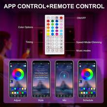 44-Key Smart Remote Control +App Music Synchronization Self-Adhesive LED Light Strip, 6 DIY Modes For Timed Color Adjustment, RGB Smart Light Strip, Suitable For Bedroom, Living Room And Party Decoration. - Multi-color light - View 3