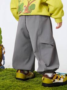 mini bala Kids Straight-Leg Pants, Structured Fit, Water-Resistant, Non-Binding Waist, Comfortable Spring Pants 2026 - Iron Gray - View 3