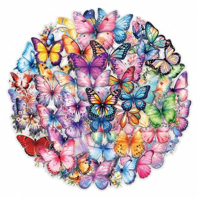 61PCS Transparent Butterfly Stickers, Decoration, Diaries, Retro Room Decorations, Refrigerators, Wardrobes, Bookshelves, Power Banks, Walls, Doors And Windows, Water Bottles, Notebooks And Other Everyday Items.