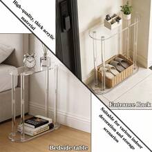 一套亚克力沙发边桌，易于组装，可拆卸窄边桌，适用于卧室、客厅、浴室、走廊。 - 彩色 - 查看 4