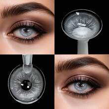 Leermoo 1 Cặp Kính Áp Trấu Màu Xám Tự Nhiên, Đường Kính 14.20mm/14.5mm, Độ Cong Cơ Bản 8.6mm, Dùng Một Lần Trong 6 Tháng, Đồng Tử Nhỏ, Thích Hợp Cho Tháng Ramadan, Quà Tặng Đặc Biệt Cho Ngày Valentine, Làm Đẹp Mắt, Phù Hợp Cho Mắt Sáng Và Tối Màu - Gợi lên màu xám - Xem 9