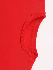 1pc Disney Mickey Mouse Minimalist Line Art Print Toddler Boys Cute Sweatshirt, Soft & Comfortable, Perfect For Daily Play & Casual Outings - 紅色 - 查看 2