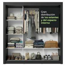 Ropero Closet Madesa 3 Puertas Color Negro y Blanco 01 - Negro y Blanco - Ver 8