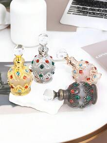 1 chai tinh dầu thơm có thể tái sử dụng 15ml, lọ đựng tinh dầu cao cấp, chai pha lê, chai đựng tinh dầu dung tích nhỏ, chai chiết tinh dầu du lịch, hộp đựng tinh dầu du lịch, có ống nhỏ giọt thủy tinh, chai kiểu Dubai cổ điển, trang trí lễ Eid Al-Fitr, quà tặng cho phụ nữ, quà tặng ngày Valentine, quà du lịch (Chỉ có chai, không bao gồm tinh dầu) - Nhiều màu - Xem 12