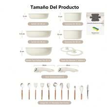 Set de Cocina de 22 Piezas, Set de Cocina de Sartén antiadherente, Set de Cocina Multiusos, Set de Cocina Completamente Envuelto con Tapa de Vidrio con Mango Térmico, Apto para Lavavajillas, Diseñado Ergonómicamente - Albaricoque - Ver 12