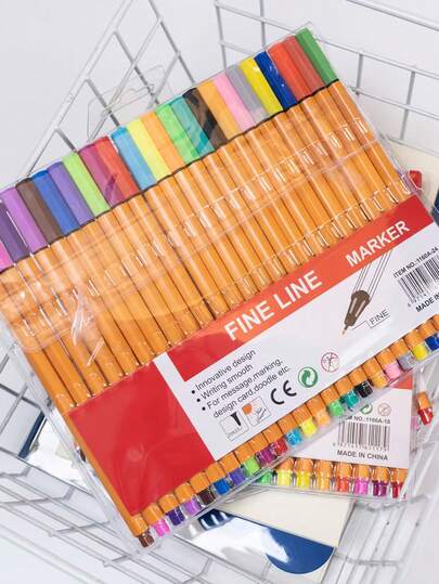 24/18/12/10/6 Farben Feinspitze 0,5mm Fineliner Stifte, bunte Umrisstifte, Schul-Zubehör, Kunstbedarf, Studenten Farbmarker, geeignet für Notizen, Tagebuch Farbstifte, Textmarker, Aquarellstifte, Outdoor-Skizzierwerkzeuge, Studentengeschenke, Schulgeschenke, Lehrmittel, Weihnachten, Halloween, Ramadan Geschenke