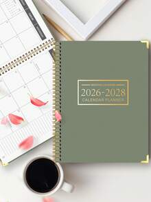 2026-2028年月度计划日记本，2026年1月至2028年12月月历周计划笔记本，学校笔记和办公用品月度计划本 - 每月計畫本-綠色 - 查看 3