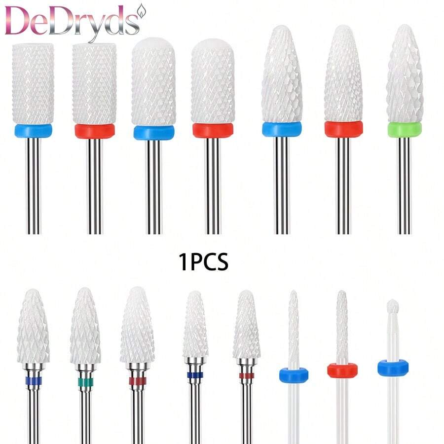 1 pieza Cabezal de repuesto de broca de cerámica para taladro de uñas, quitaesmalte, cabezal de pulido, herramienta de manicura - Multicolor - Ver 1