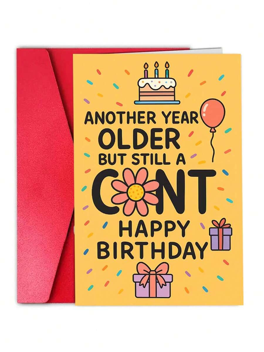 1Pc Fun And Humorous Birthday Card To Give To Friends, Containing Vivid Jokes, Perfect For Adult Birthday Parties, Guaranteed To Make You Laugh Heartily - 18*13cm - View 1