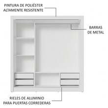 Ropero Closet Madesa 3 Puertas 1 Espejo Color Blanco y Marrón 02 - Blanco y Marrón - Ver 6
