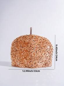 1pc Shiny Teapot Warmer Cover, Dessert Tray Lid, Fabric Cover - Champagne - View 15