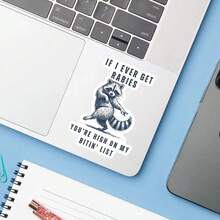 1PC Funny Raccoon Sticker, Chaos Raccoon Laptop Decal, Sassy Animal Vinyl, Sarcastic Gift, Waterproof Peel & Stick Water Bottle Sticker, Raccoon Tumbler Decal, Trending Chaotic Notebook Vinyl, Perfect Gift For Meme Lovers, Cute Raccoon Car Sticker, Easy Apply Sarcastic Laptop Accessory - S1849 - View 5