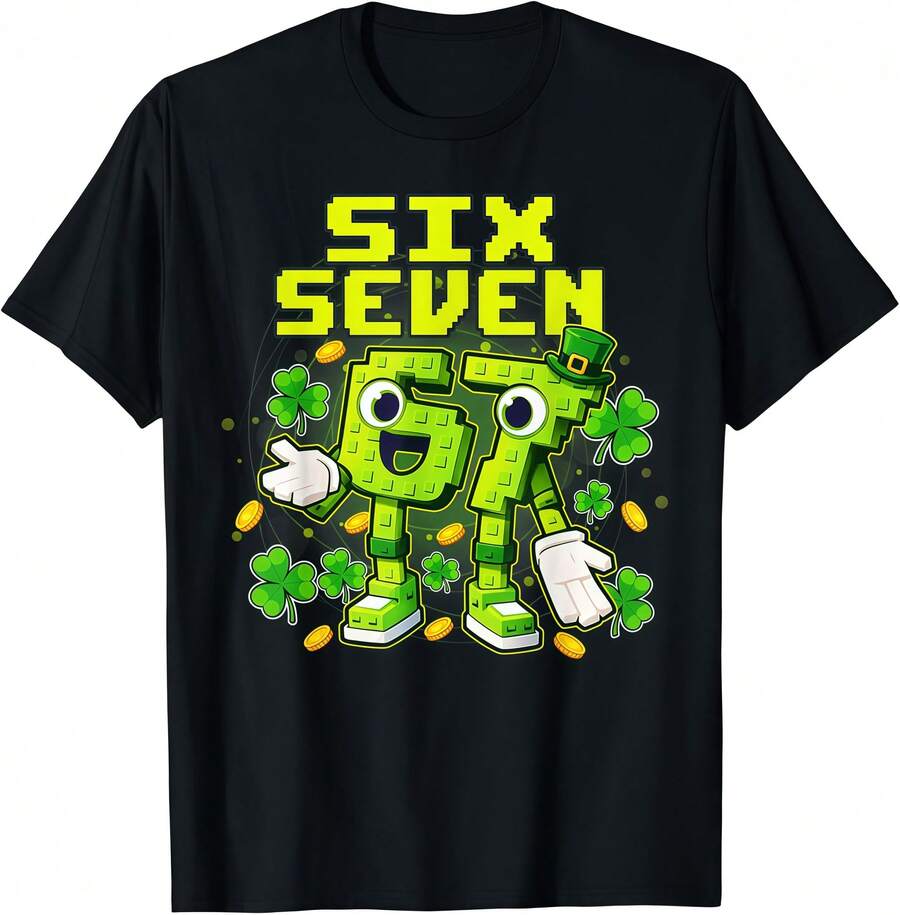 Six Seven 67 Italian Brainrot Men Women Kid T-Shirt,Daily Outfit - Black - View 1