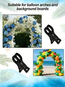 10pcs/5pcs Large Transparent Plastic Balloon Arch Clips, Heavy Duty Clips Suitable For Balloon Arch Kits, Birthday Decor, Handcraft, Photography Studio, Craft Supplies (Black) - 彩色 - 查看 5