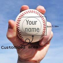 Customized Baseball With Personalized Text, Perfect For Training, Featuring A Sturdy Structure, Exquisite Stitching, And High-Quality Materials, Making It An Ideal Choice For Practicing Pitching And Featuring Classic Designs. - White - View 2