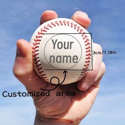 Pelota de béisbol personalizada con texto personalizado, perfecta para entrenamiento, con una estructura resistente, costuras exquisitas y materiales de alta calidad, lo que la convierte en una opción ideal para practicar el lanzamiento y con diseños clásicos.