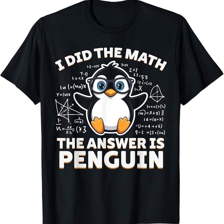 Camiseta I Did The Math The Answer is Penguin - Funny Penguin Lover- - Negro - Ver 1