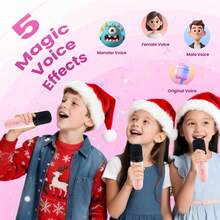Mini Karaoke Machine, Karaoke Machine For Kids And Adults, Portable Bluetooth Karaoke Speaker With 2 Wireless Microphones And Party Lights, Suitable For Children And Adults, Birthday Gift, Suitable For Girls, Boys, Family Gatherings - Multicolor - View 5