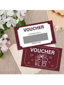 20张刮刮卡优惠券，带刮刮膜，趣味刮刮设计，营造气氛，适用于婚礼用品、周年纪念、生日、节日、派对和游戏，礼品券 - 彩色 - 查看 2