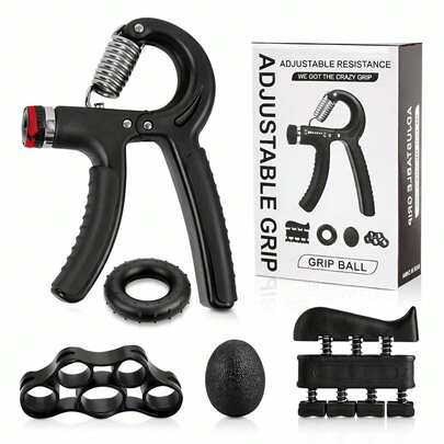 Kit 5 Hand Grip Fortalecimento de Mão Dedos Antebraço Ajustável Fisioterapia Academia Fortalecedor
