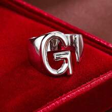 1pc Minimalist Plain Letter Design Adjustable Open Ring For Women - Multicolor - View 19