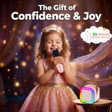Mini Karaoke Machine, Karaoke Machine For Kids And Adults, Portable Bluetooth Karaoke Speaker With 2 Wireless Microphones And Party Lights, Suitable For Children And Adults, Birthday Gift, Suitable For Girls, Boys, Family Gatherings - Multicolor - View 9