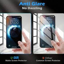 ZYONS 2pcs/Set Anti-Spy Matte Screen Protector, TPU Soft Film, Not Glass, Anti-Glare, Full Screen Coverage, Anti-Fingerprint, Compatible With Phone Cases, Easy Installation, Bubble-Free, Smooth Fit, Compatible With IPhone 17 Pro Max/17 Pro/17 Air/16/15/14 Plus/13 Mini/12/11 Series, Phone Accessories, Smartphones, Screen Protectors, Phone Case Friendly, Birthday Gift, Gift For Family And Friends - Black - View 6