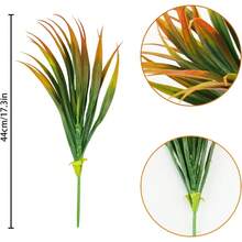 8Pcs Artificial Grass Plant Fake Outdoor Plastic Plants UV Resistant Faux Grasses Greenery Shrubs For Window Box Garden Patio Porch Home Decor Rose Green - Yellow - View 4
