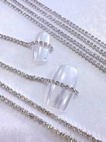 1m DIY Nail Art Ultra-Thin 1.5mm Silver-Copper Bead Chain, Holiday Gift Nail Art Supplies Nail Jewelry Nail Gems - Multicolor - View 1