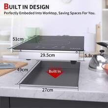 IsEasy Electric Ceramic Hobs Built-In 2 Zone 30cm Touch Control Lock Timer Black Safety - UK Plug(220-240V) - View 8