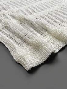 Women's Summer Loose Crochet Lace Cover Up - Beige - View 6