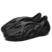 Foam Runners Shoes For Men Women Soft Cloud Slides Slippers Non-Slip Walking Sandals Beach Platform Pillow Sandals Lightweight Slip-On Foam Runners Outdoor Quick-Drying Sports Slides. - 黑色 - 查看 1