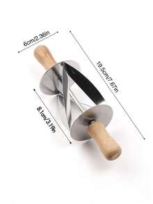 1 件装不锈钢牛角面包切片器，带长木柄的牛角面包刀，多功能滚刀，三角滚刀，蛋糕面包卷面团切割器，牛角面包面团滚轴，不锈钢牛角面包面团切割滚轴，焊接紧密，尺寸为 7.9 x 2.4 英寸（20.1 x 6.1 厘米），用于制作牛角面包 - 彩色 - 查看 13