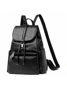 Women Fashion Backpacks - Black - View 8