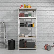 7Sevenjokers 180cm Heavy Duty Boltless Shelving Unit, Adjustable Industrial Rack For Garage Workshop Kitchen, Silver - Silver - View 9